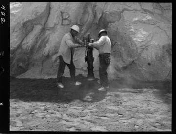 Big Creek - Mammoth Pool - Demonstrating hand operated compacting tools