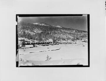 This photo of the camp at Florence Lake emphasizes the remoteness of these camps during the long winters