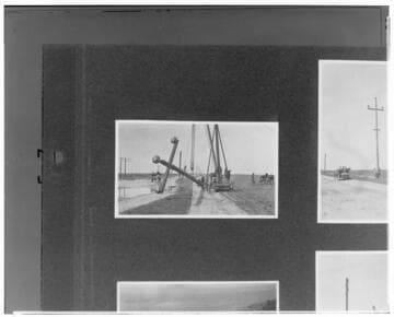 Raising a pole by "horse-whim" during the building of the 55 kV line to Banning in 1913