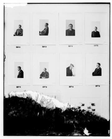 This is a multi-image negative that depicts portraits. Undamaged images included on the plate are copies of original negatives: 02 - 01568; 02