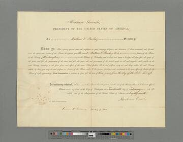 Abraham Lincoln, appointment of Mathias V. Buckey as Justice of the Peace, Washington, D.C