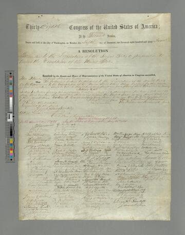 U.S. Congress resolution to amend constitution, 13th Amendment