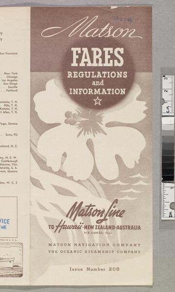 Matson fares regulations and information