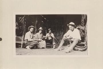 Tom and Allie Caffel, who were running the Bar Z ranch at Lees Ferry, a hand who was helping Tom with the hay and Charlie Spencer