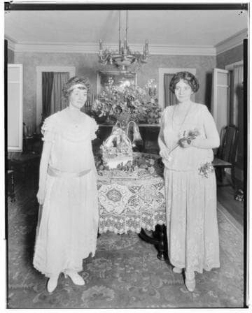 Two women at a birthday party. 1924