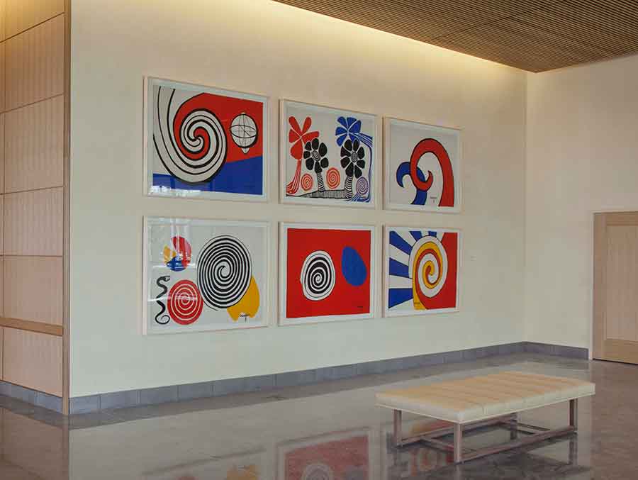Calder tapestries in Rothenberg Hall