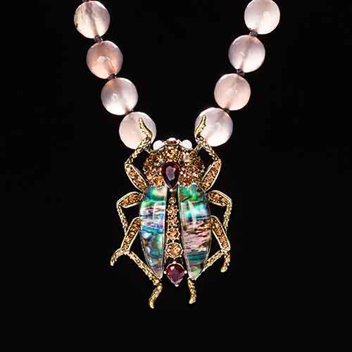 Jeweled bug necklace