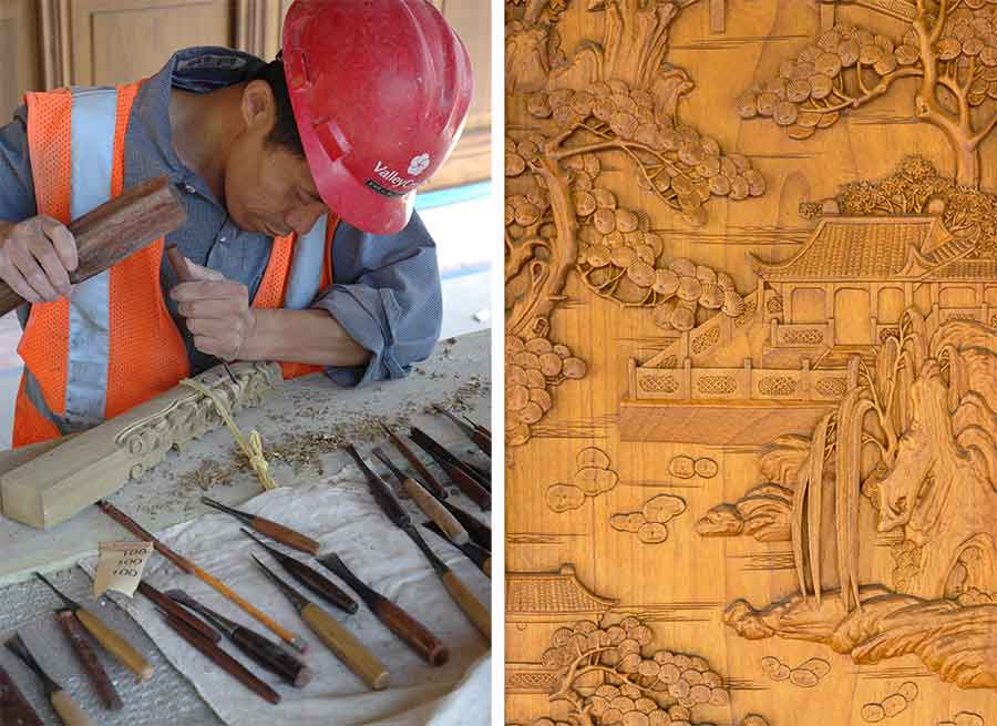 Suzhou artisan and wood carving
