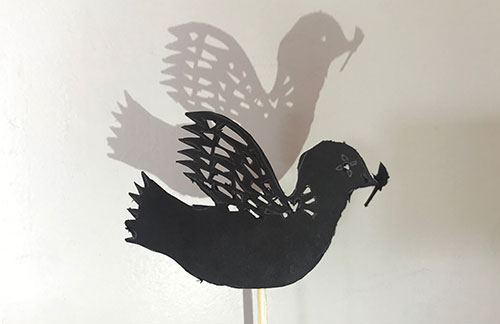 Dove shadow puppet