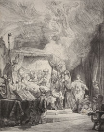 Rembrandt van Rijn (Dutch, 1606–1669) Death of the Virgin, 1639 Etching and drypoint, state ii/v Crocker Art Museum, gift of Kelvin and Merle Neil; 2007.80