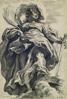 Peter Paul Rubens (Flemish, 1577–1640) Saint Catherine, ca. 1620 Etching The Huntington Library, Art Collections, and Botanical Gardens, Edward W. and Julia B. Bodman Collection; 72.62.422