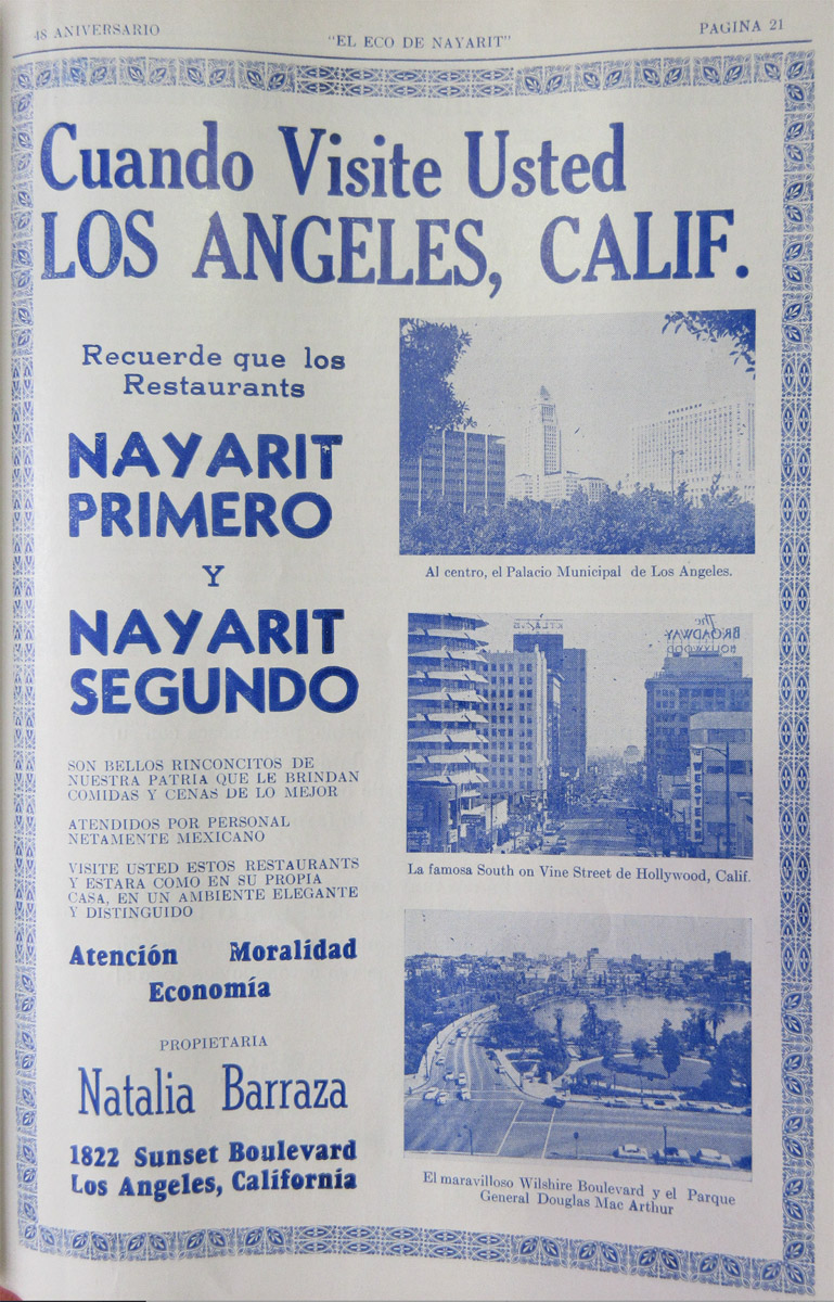 Placemakers: a celebration at the Nayarit, April 1968. Clockwise from top left: María Perea; unknown woman; Ofelia Encinas (customer); Natalia Barraza, founder and owner of the Nayarit; María del Rosario (“Chayo”) Díaz Cueva; Pedro Cueva; Salvador (“Chavo”) Barrajas; Ramón Barragan; Ramón’s sister Dolores (“Lola”) Barragan (in profile); unknown woman and man. Photograph provided by María Perea Molina.