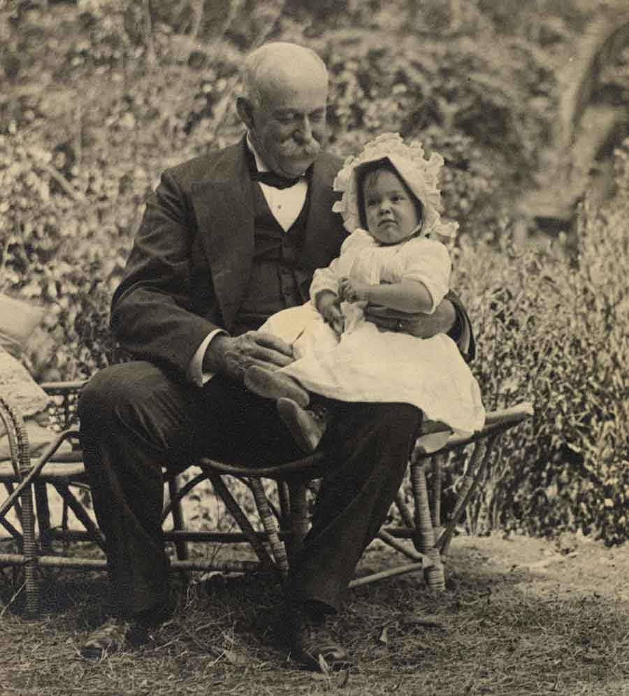 George H. Kahn, Henry E. Huntington with a Grandchild, ca. August 1916, gelatin silver print, 7 ½ x 5 ½ in. The Huntington Library, Art Museum, and Botanical Gardens.