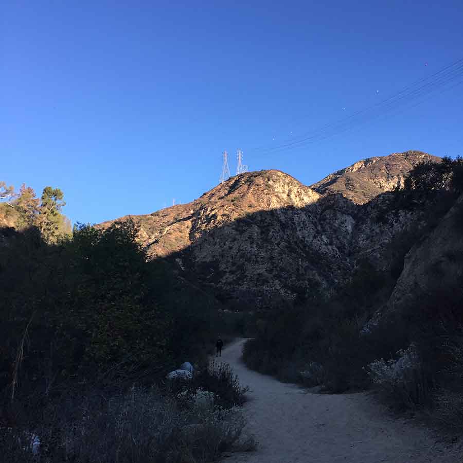 A trail in Pasadena’s Eaton Canyon leads to the San Gabriel Mountains, which Butler affectionately called her “San Gabes.” She lived in Pasadena much of her life and wrote in her journals about the importance of her long walks in and around nature. Photo courtesy of Lynell George.