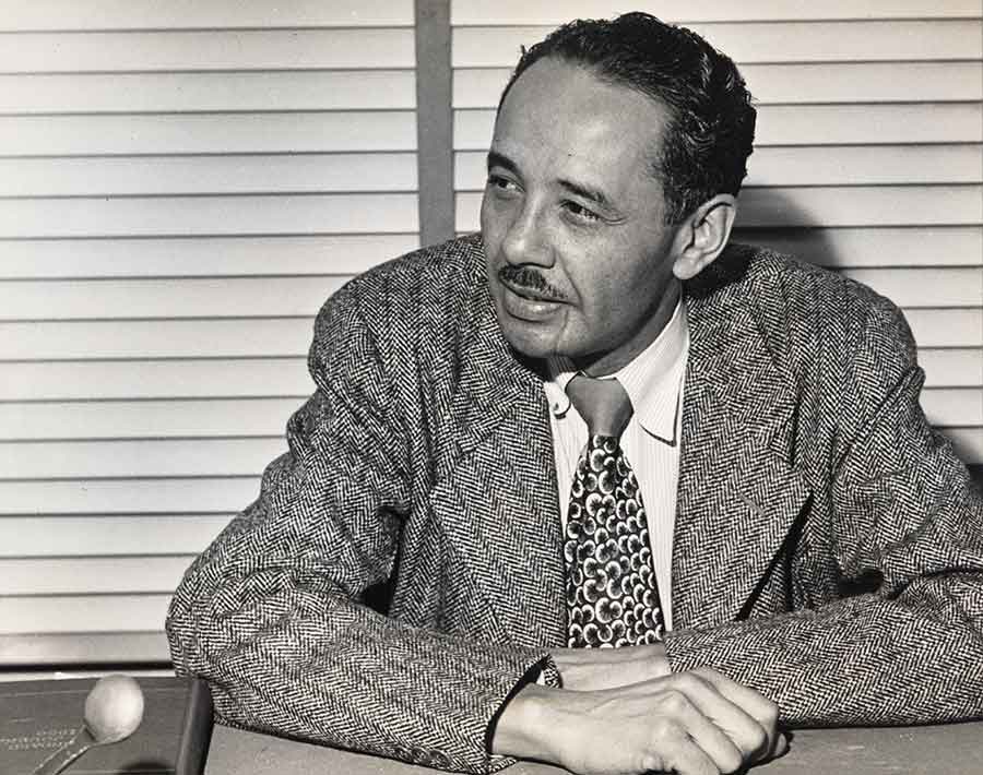 Loren Miller (1903–1967), Seated at Desk, ca. 1950. Unknown photographer. Loren Miller Collection. In 1948, Miller and Thurgood Marshall, who would later become the first African American Supreme Court justice, successfully argued Shelley vs. Kraemer, the U.S. Supreme Court case that established the unconstitutionality of racially restrictive housing covenants. The Huntington Library, Art Museum, and Botanical Gardens.