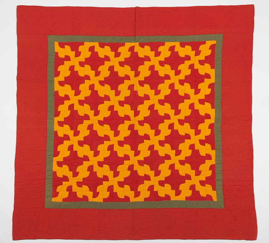 Drunkard’s Path Quilt, ca. 1880–90, cotton, pieced, 87 × 87 1/2 in. Jonathan and Karin Fielding Collection of Folk Art. The Huntington Library, Art Museum, and Botanical Gardens.