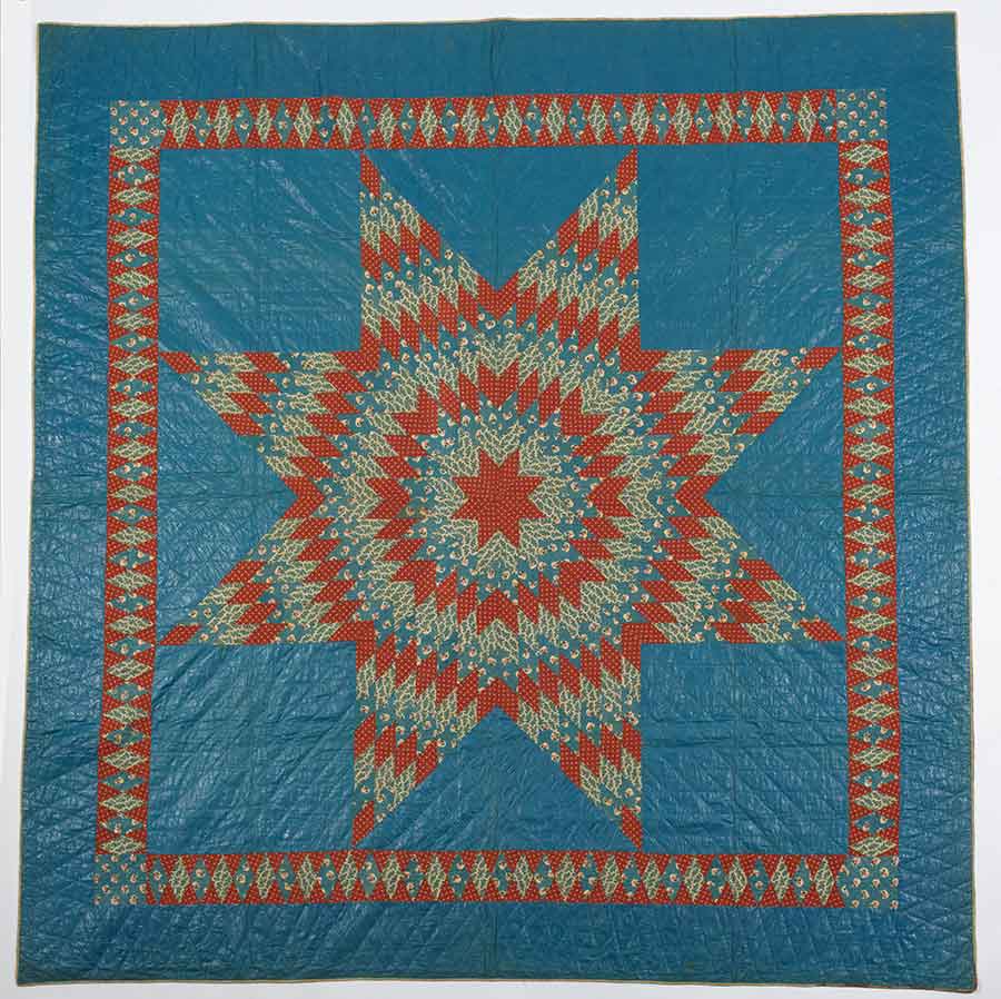 Lone Star Quilt—Red, White, and Blue, ca. 1850, glazed cotton, pieced, 96 1/2 × 94 in. Jonathan and Karin Fielding Collection of Folk Art. The Huntington Library, Art Museum, and Botanical Gardens.