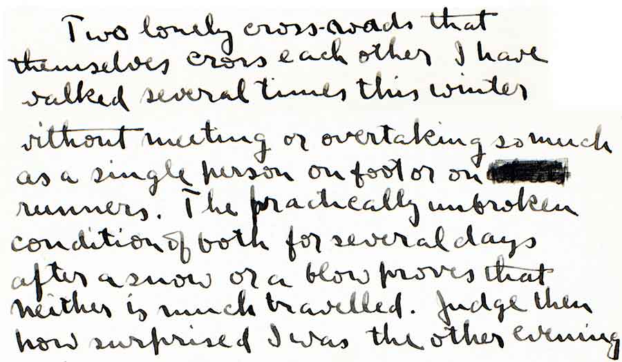 Detail of a Feb. 1912 letter from Frost to Susan Hayes Ward