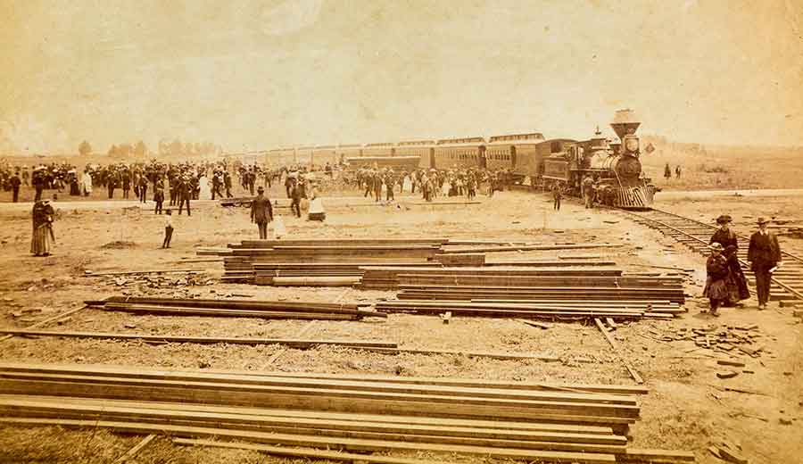 Southern Pacific train entering Santa Monica, ca. 1878. Photograph by E. G. Morrison.