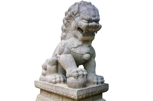 Stone guardian lion
