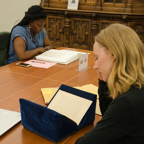 Researchers in the library