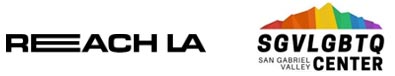Logos for REACH LA and San Gabriel Valley LGBTQ Center