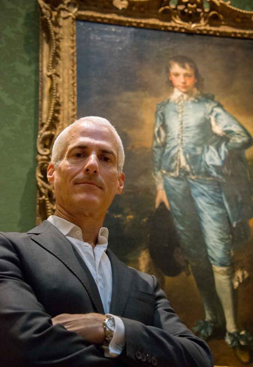 Kevin Salatino, Hannah and Russel Kully Director of the Art Collections at The Huntington, with Thomas Gainsborough’s Blue Boy (1770). Photograph by Kate Lain. Kevin Salatino, Hannah and Russel Kully Director of the Art Collections at The Huntington, with Thomas Gainsborough’s Blue Boy (1770). Photograph by Kate Lain.