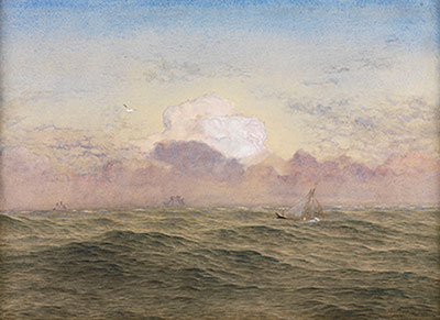 John Brett (1830-1902), The Open Sea, 1865, watercolor and pencil on paper,