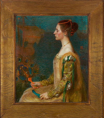 Albert Herter (1871–1950), Woman with a Fan, ca. 1895, oil on canvas, 35 1/16 x 29 1/16 in.