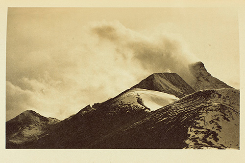 Herbert W. Gleason (1855–1937) A Snow-Banner, ca. 1911, platinum print in William Frederic Badè’s The Writings of John Muir, The Mountains of California, pt. 1, vol. 4. New York: Houghton Mifflin Co., 1916–1924.