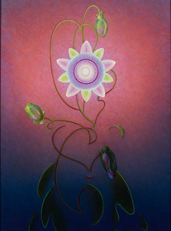 Agnes Pelton, American (1886–1961), Passion Flower, ca. 1945, oil on canvas, 24 × 16 in.