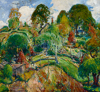 Charles Reiffel (1862–1942), Bit of Silvermine – The Old Farm House, 1916, oil on canvas, 34 1/2 × 37 1/4 in.