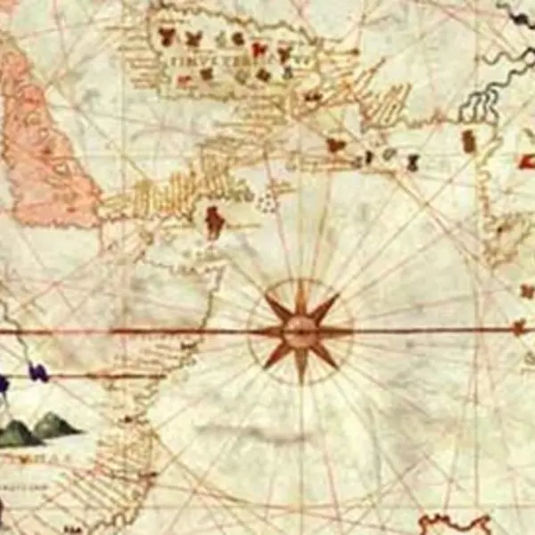 A 16th century map features African content and lands to the East.