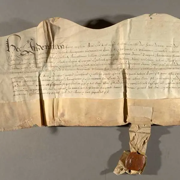 Indenture document from the Hastings Collection identifying the winning candidate in a local parliamentary election in March 1640