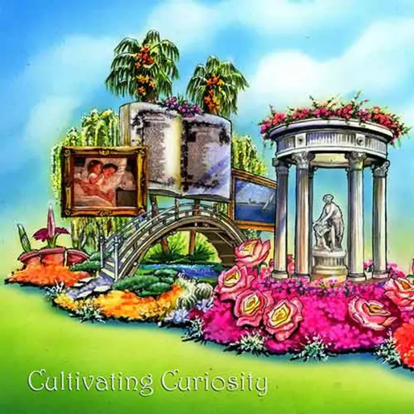 Artist rendition of The Huntington 2020 Rose Parade float
