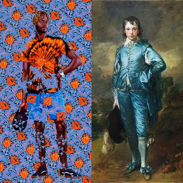 A Portrait of a Young Gentleman, Kehinde Wiley; The Blue Boy, Thomas Gainsborough