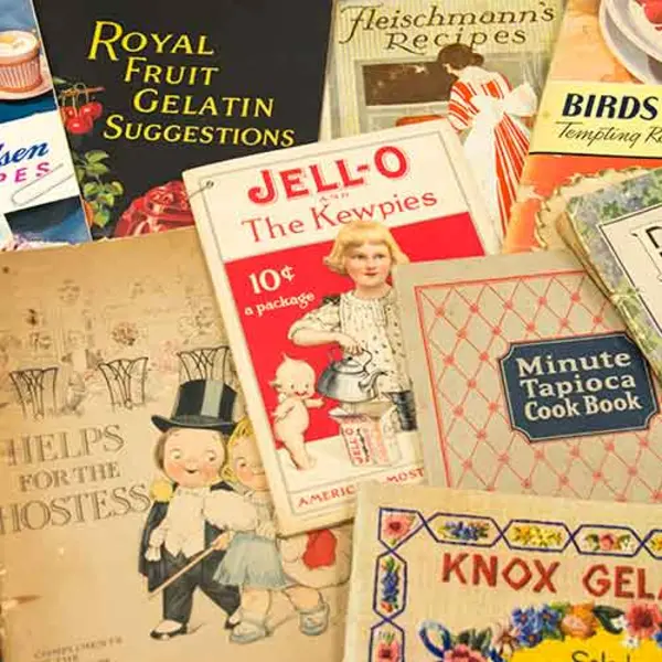 Selection of vintage cookbooks