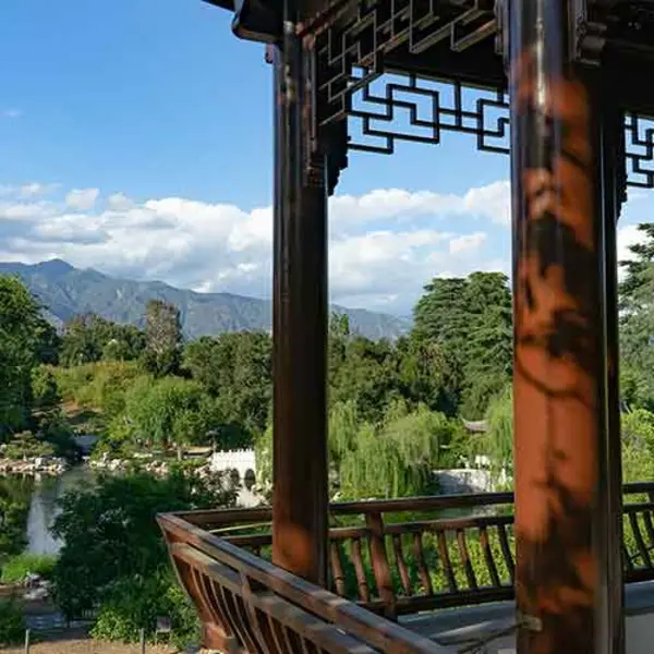 View from the Stargazing Tower, one of the new pavilions in the expanded Chinese Garden. Photo by Aric Allen. The Huntington Library, Art Museum, and Botanical Gardens 
