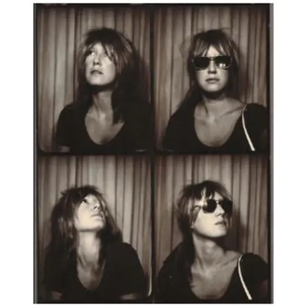 b/w photo booth pictures of Eve Babitz