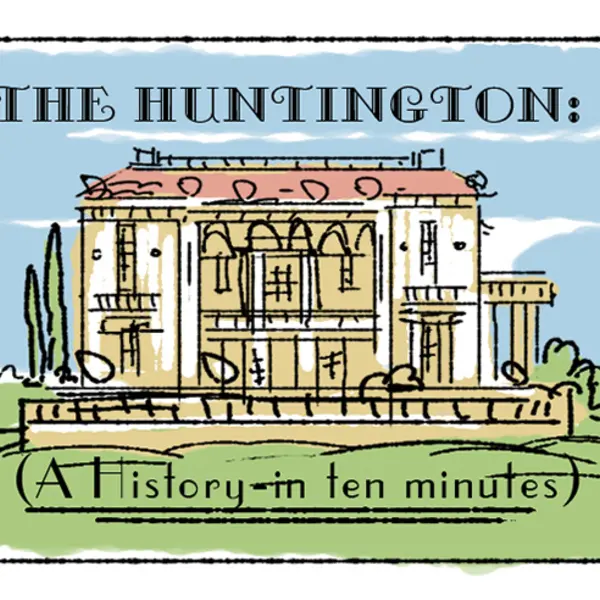 The title frame from the storyboard that director Cosmo Segurson created for the film The Huntington: A History in Ten Minutes