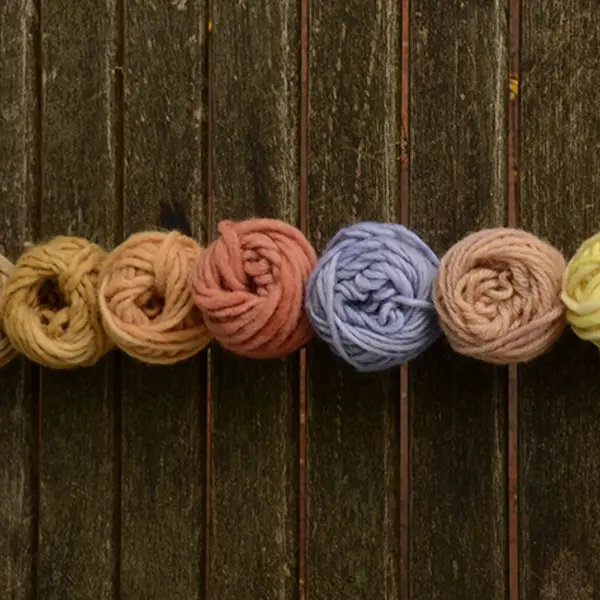 Yarn was dyed with natural pigments