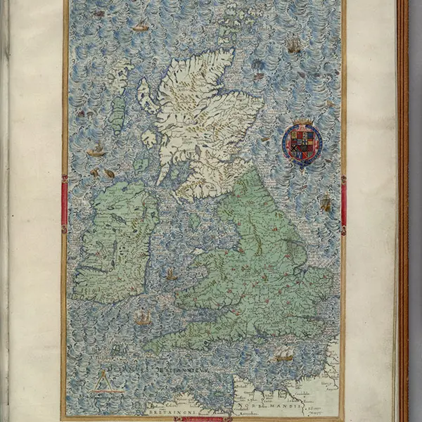 Detail of map of the British Isles from 1567