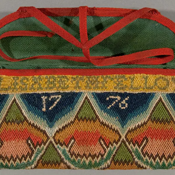 A modest pocketbook made in 1776 by Elizabeth Fellows