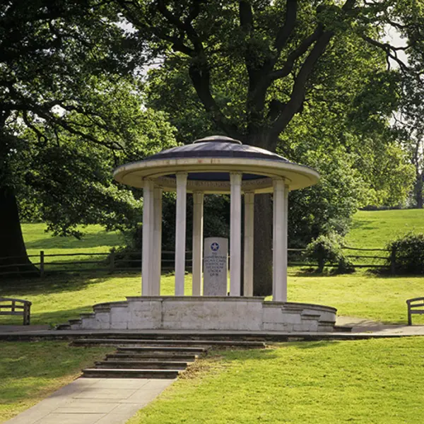 View of the Magna Carta Memorial, Runnymede, Surrey.