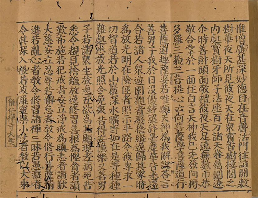 A page from an 11th century printed Japanese book.