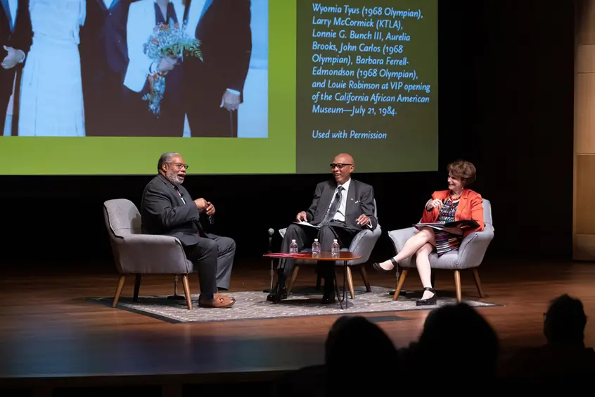 	Smithsonian Secretary Lonnie G. Bunch III and Huntington Governor Robert C. Davidson Jr. with President Karen Lawrence in conversation about why museums and collecting institutions matter. 