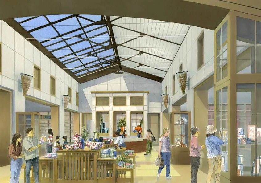Artist rendering of the Huntington Store, which opens Jan. 14, 2015, in the Steven S. Koblik Education and Visitor Center at  The Huntington Library, Art Collections, and Botanical Gardens. Architectural Resources Group and Office of Cheryl Barton, © Art Zendarski.