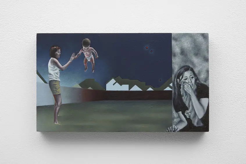Alexandra Noel, Finger Paint, 2020. Oil and enamel on panel. 5 1/4 × 9 1/4 × 3/4 in. (13.3 × 23.5 × 1.9 cm). Courtesy of the artist and Bodega, New York