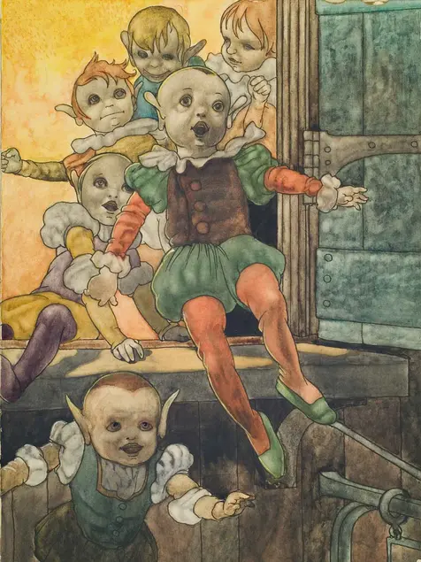 Hobgoblins by Charles F. Robinson, pen and watercolor, undated. Huntington Library, Art Collections, and Botanical Gardens.