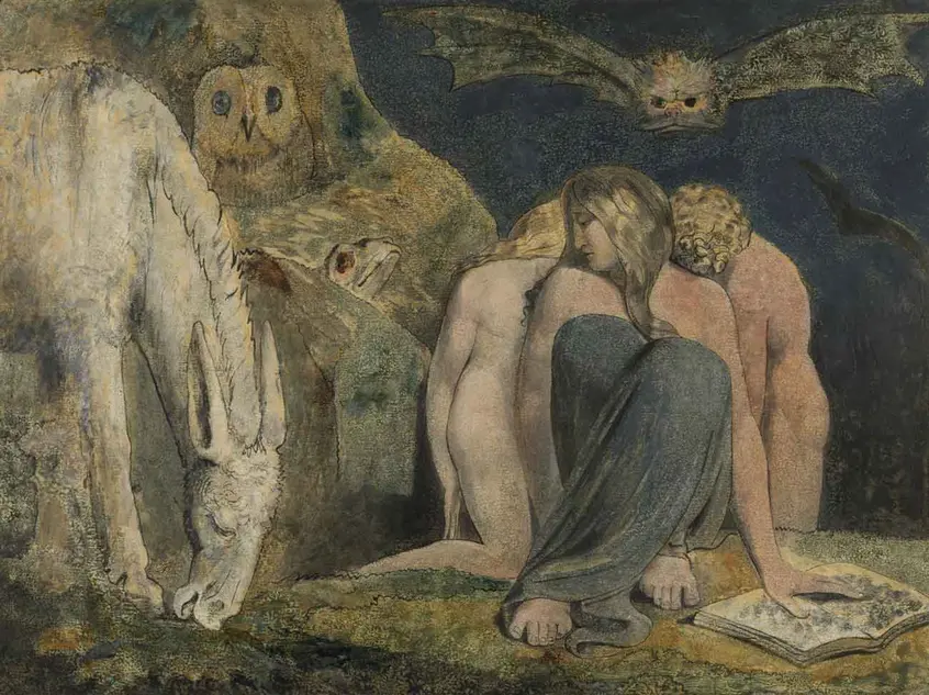 William Blake, Hecate or The Night of Enitharmon’s Joy, 1795, monotype.
